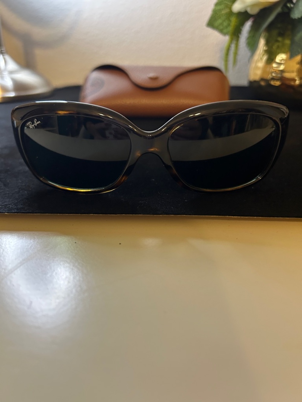 Ray-Ban Jackie Ohh  Brown Tortoise Frame Sunglasses with Green Lenses - Picture 6 of 10